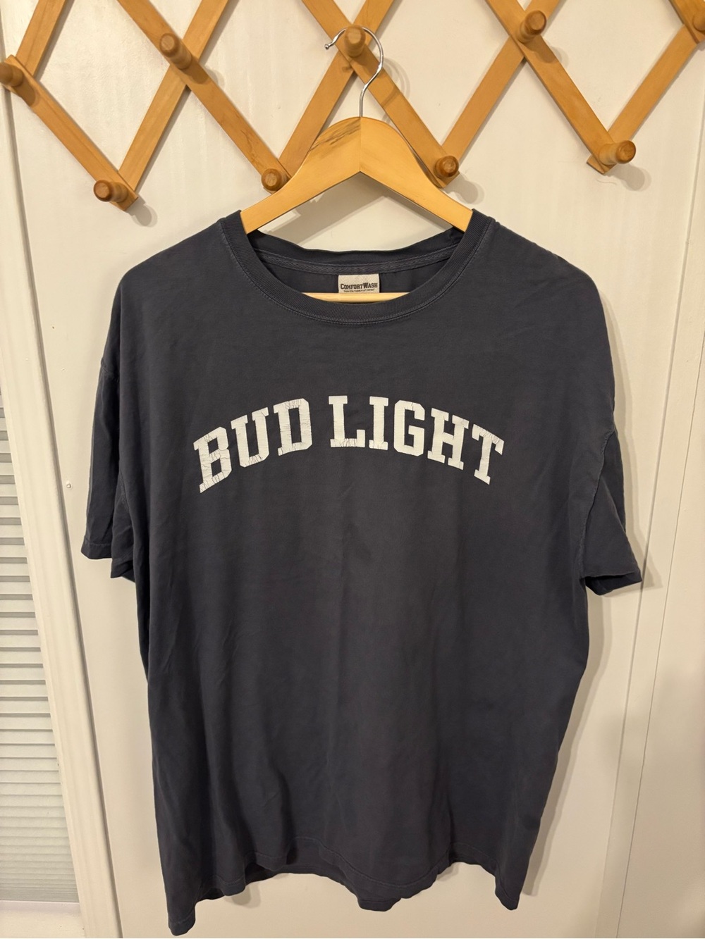 Hanes Navy Short Sleeve Tee with White Bud Light Logo